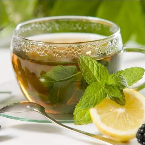 Deep green rolled tea leaves